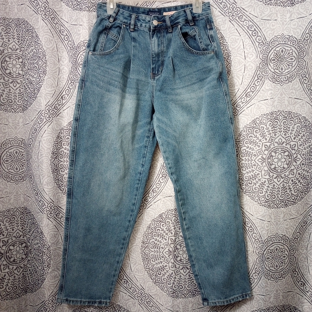 Angel Kiss Vintage Slouchy Pleated Blue Jeans Size 7/28